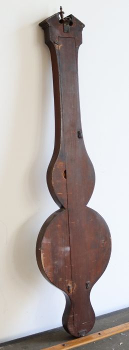 **WITHDRAWN**A George III mahogany wheel barometer c. 1800 , in a shaped case inlaid with paterae - Bild 4 aus 4