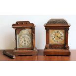 An early 20th cent large oak cased mantle clock an similar (a/f)