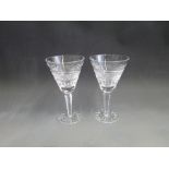 A Pair of Waterford Crystal wine glasses  Marked Waterford   unboxed Made in the Republic of Ireland