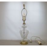 A Waterford Crystal Table Lamp complete with fittings.  No shade   unboxed Not tested Date 20th