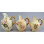 A group of early twentieth century Royal Worcester blush ivory jugs, c. 1910-30. All the same