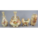 A group of early twentieth century Royal Worcester blush ivory wares, c. 1910-30. To include: two