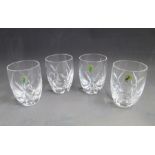 A Set of four Waterford Crystal Tumblers John Rocha Design   Marked Waterford. Boxed Date 20th