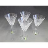 A set of four Waterford Crystal wine glasses Moon Coin Cut. Marked Waterford Made In the