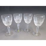 A Set of Four Rare Waterford Crystal “Prestige”tall Goblets  Colleen Design.  Produced for The