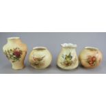 A group of early twentieth century Royal Worcester blush ivory wares, c. 1910-30. To include: four