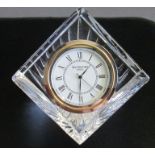 A Waterford Crystal “Prestige” Desk Clock, depicting the  Logo of The Royal Sydney Yacht Squadron.