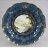 An early twentieth century Royal Worcester porcelain, hand-painted titled scene soup dish, c. 1900-