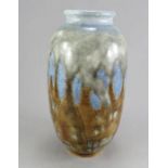 A twentieth century Cobridge Pottery tall vase decorate with a townscape of kilns. 22 cm tall. (1)