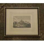 A copper engraving of Burrough Chapel in Somerset 26cm x 31cm
