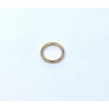 An 18ct. yellow gold wedding band, 4.0g.