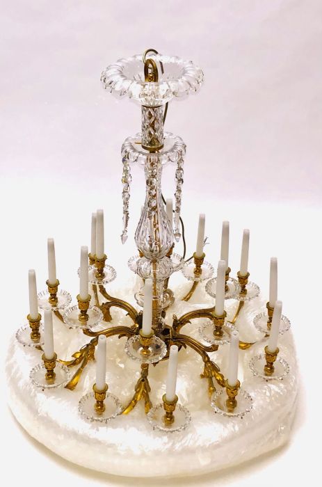 An exceptional French ormolu and cut glass eighteen-light chandelier by Baccarat, Paris, early