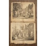 Scenes from Flora, an Opera. A complete set of eight engraved plates, c.1745, depicting Hob in