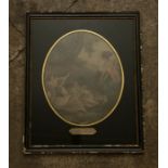 A 19th century mezzotint, titled 'The Noon' in an oval mount, framed and glazed 50cm x 41cm