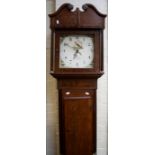 T Heydon, Farmborough, an early 19th century oak longcase clock, the thirty hour movement striking