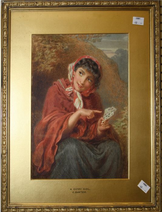 Attributed to Charles Baxter (1809-1879)  ' A Gypsy Girl ', watercolour, 31 x 23cm