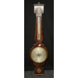 D Fagioli, an early 19th century mahogany four function wheel barometer, 101cm