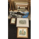 A quantity of prints and watercolours etc to include items relating to Lichfield