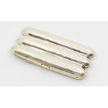 A late Victorian plain silver tri compartment cigar holder, by Horton & Allday, Birmingham, 1891,