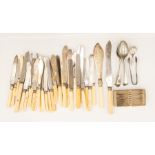 A collection of Victorian large steel and ivory handled table knives, the handles stamped with