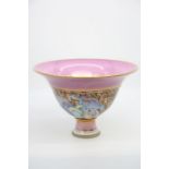 Michael and Barbara Hawkins stoneware pedestal bowl with stamped highlights of gold lustre a/f.