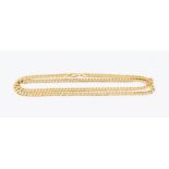 A 9ct gold flat link curb chain, length approx. 24'', hallmarked 375, weight approx. 16.8gms