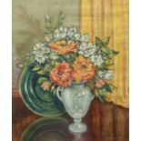 Lois Webster FRSA (British), Still Life of Flowers, pastel, signed and dated 1975, approx 52cm x