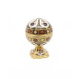 Royal Crown Derby 1128 Imari globe clock with box, first quality
