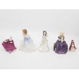Four Royal Doulton miniature ladies including Helen, Andrea, Affections, Kirsty and Unmarked Ivy