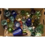 A quantity of coloured glassware to include bowls, drinking glasses etc