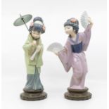 Two Lladro figures of young Geisha girls