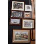 A collection of British Rail cigarette cards, issued by Clover Dairies Ltd; framed together with