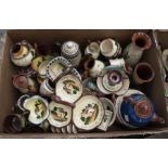 A quantity of Torquay pottery to include coffeepot, vases, bowls etc