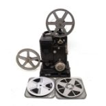 Vintage mid 20th Century Movecton black film projector with wheels, made by AGFA