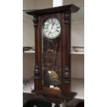 Late 19th Century Vienna wall clock, complete with weights, pendulum and in great condition