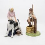 Two Royal Doulton figures to include: Country Maid HN3163 and Farmer HN4487 (2)  Condition good