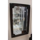 Early 20th Century wooden wall mirror with bevelled glass