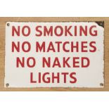 An enamelled sign - 'No Smoking'