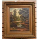 HR Bloomer, river scape, oil on canvas, approx 60x49.5cms, signed and dated 1874