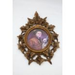 19th C wooden picture frame with grape vine detail