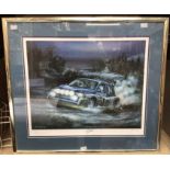 Framed Print 26 x 23 inches, Lombard RAC Rally by Robin Owen, 1986, signed by Tony Pond. Please