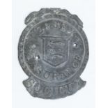 Essex Insurance Society solid lead wall plaque, 18th Century