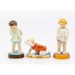 Three Royal Worcester figures by FG Doughty including Tommy, Michael and Joan