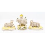 Three 19th Century Staffordshire figures of sheep