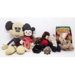 Bears and soft toys - Mickey Mouse; Norah Wellings; Ted Sheeran; bears including Steiff Jocko,