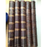 5 Antique Art Journals, dated 1852, 1854, 1855, 1867 and 1868 (leather bound)