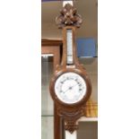 Edwardian barometer incomplete oak case with ceramic dial