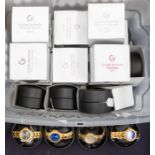 A collection of boxed as new gents Claude Valentini wristwatches