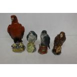 A collection of various Beneagles Scotch Whisky decanters, comprising Merlin, Buzzard, Osprey,