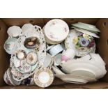 A collection of early to mid 20th Century tea and china wares including Worcester blush ivory bowls,